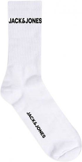Jack & Jones BASIC LOGO Tennis Socks 5-Pack White - Бельо & Бански шорти - Мъжко бельо големи размери