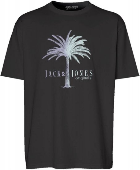 Jack & Jones Split Gradient Crew Neck T-Shirt Black - Тениски - мъжки тениски големи размери