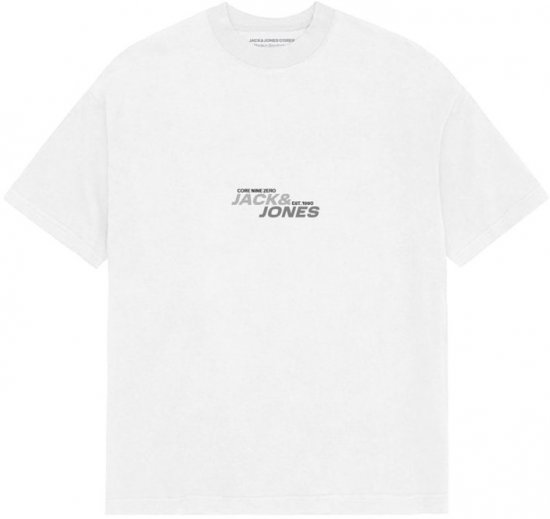 Jack & Jones Tarmac Branding Crew Neck T-Shirt Bright White - Тениски - мъжки тениски големи размери