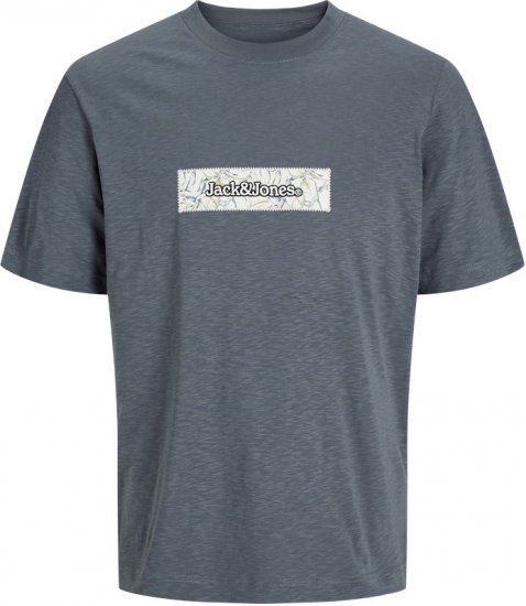 Jack & Jones Split Branding AOP Crew Neck T-Shirt Grey - Тениски - мъжки тениски големи размери