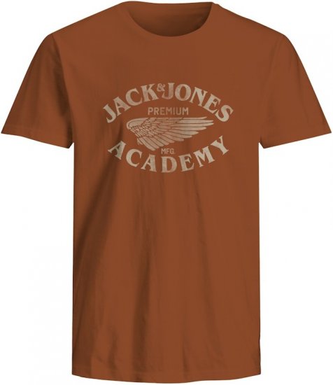 Jack & Jones Freddy Crew Neck T-Shirt Bombay Brown - Тениски - мъжки тениски големи размери