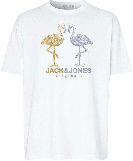 Jack & Jones Split Gradient Crew Neck T-Shirt Bright White - Тениски - мъжки тениски големи размери
