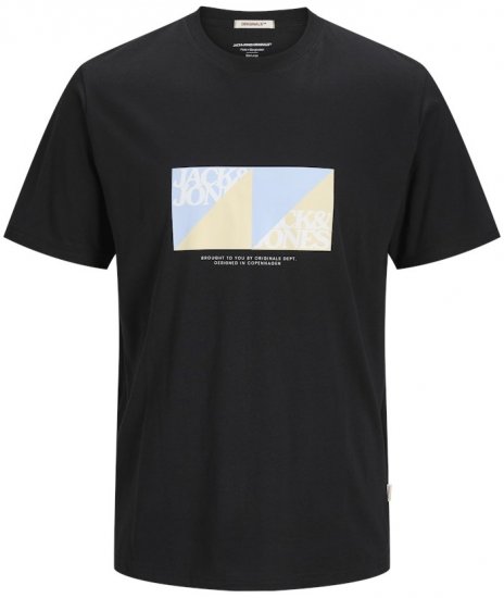 Jack & Jones Vira Branding Crew Neck T-Shirt Black - Тениски - мъжки тениски големи размери