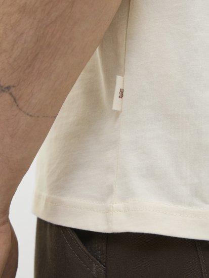  Jack & Jones Tavira Aop Pocket Crew Neck T-Shirt Antique White - Тениски - мъжки тениски големи размери