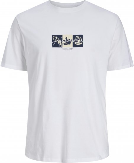 Jack & Jones Canggu Crew Neck T-Shirt Bright White - Тениски - мъжки тениски големи размери