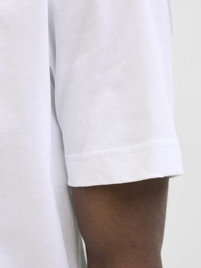 Jack & Jones Calma Crew Neck T-Shirt Bright White - Тениски - мъжки тениски големи размери