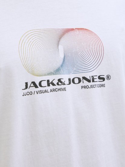 Jack & Jones Calma Crew Neck T-Shirt Bright White - Тениски - мъжки тениски големи размери