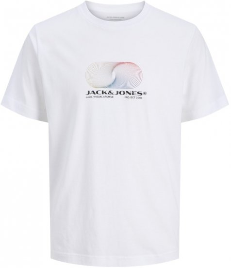 Jack & Jones Calma Crew Neck T-Shirt Bright White - Тениски - мъжки тениски големи размери
