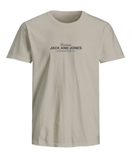 Jack & Jones Ferris Crew Neck T-Shirt Silver Lining - Тениски - мъжки тениски големи размери