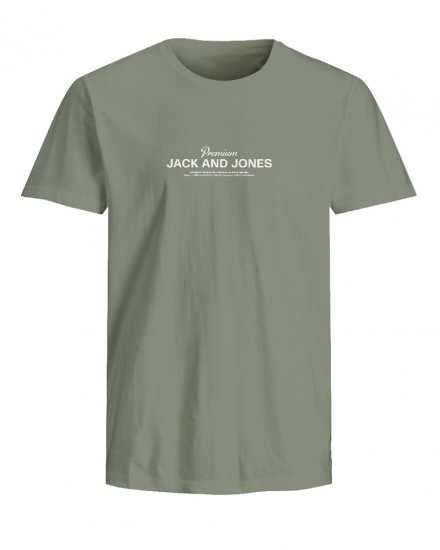 Jack & Jones Ferris Crew Neck T-Shirt Hedge Green - Тениски - мъжки тениски големи размери