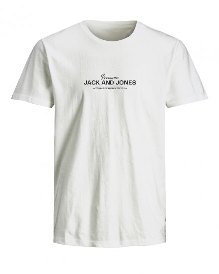 Jack & Jones Ferris Crew Neck T-Shirt Bright White - Тениски - мъжки тениски големи размери