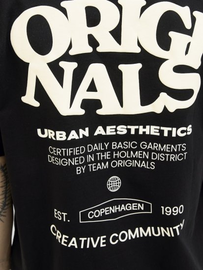  Jack & Jones Tavira Type Crew Neck T-Shirt Black - Тениски - мъжки тениски големи размери