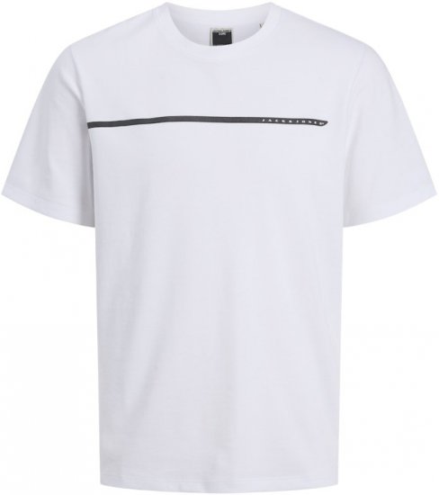 Jack & Jones FUSION Full Branding T-Shirt Bright White - Тениски - мъжки тениски големи размери