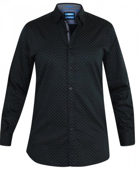 D555 Jahine Long Sleeve Printed Shirt Black - Ризи - мъжки ризи големи размери