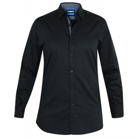 D555 Jahine Long Sleeve Printed Shirt Black - Ризи - мъжки ризи големи размери