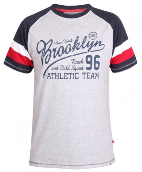 D555 Jones T-shirt Grey - Тениски - мъжки тениски големи размери