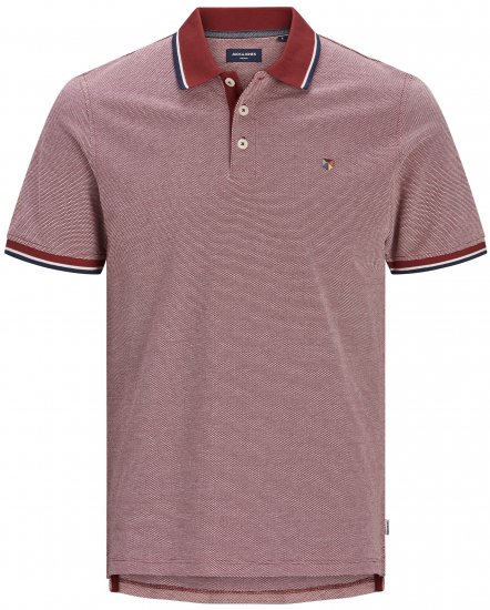 Jack & Jones JPRBLUWIN Polo Red Dahlia - Поло тениски - мъжки тениски с яка големи размери