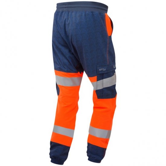 Leo Hawkridge Ecoviz High Performance 4X Stretch Trouser Hi-Vis Orange/Navy Print - Работно облекло - мъжки работно облекло големи размери