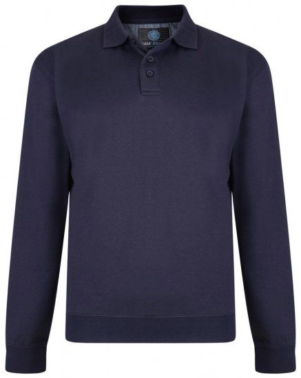 Kam Jeans Collar Sweatshirt Navy - Суичъри & cуичъри с качулка - мъжки суичъри големи размери