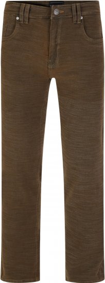 Kam Jeans 264 Slub Weave 5 Pocket Stretch Pants Brown - Дънки и панталони - мъжки Дънки и панталони големи размери