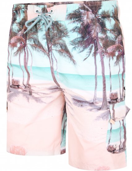 Kam Jeans 3000 Palm Print Cargo Swimshorts - Бельо & Бански шорти - Мъжко бельо големи размери