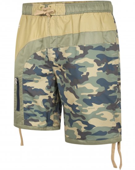 Kam Jeans 3004 Camo Panel Board Swimshorts - Бельо & Бански шорти - Мъжко бельо големи размери