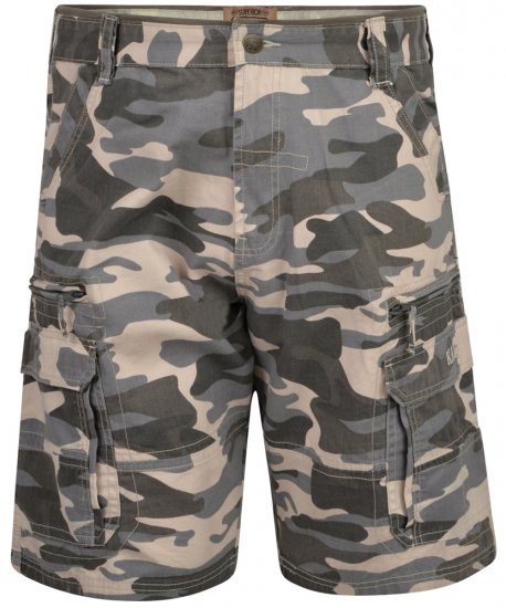 Kam Jeans 329 Short Charcoal Camo - Шорти - мъжки къси панталони големи размери