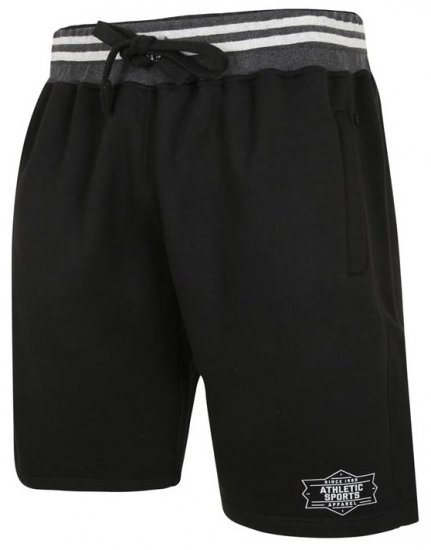 Kam Jeans 3301 Athletic Sports Jog Shorts Black - Спортни панталони & Kъси панталони - мъжки спортни панталони големи размери