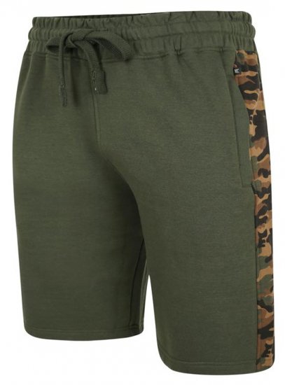 Kam Jeans 3303 Camo Panelled Jog Shorts Khaki - Спортни панталони & Kъси панталони - мъжки спортни панталони големи размери