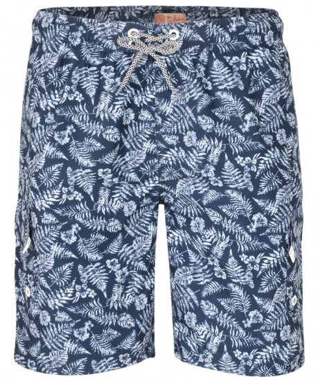 Kam Jeans Leaf Print Swim Shorts Navy - Бельо & Бански шорти - Мъжко бельо големи размери