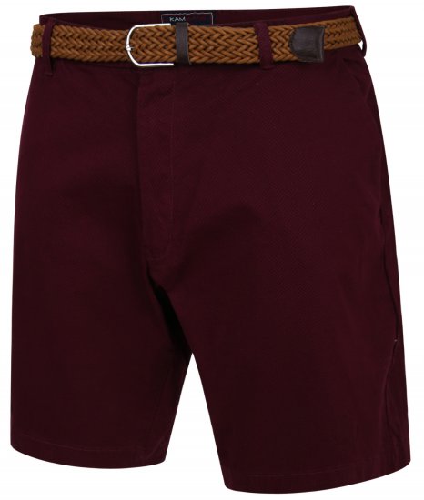 Kam Jeans 339 Dress Shorts Burgundy - Шорти - мъжки къси панталони големи размери