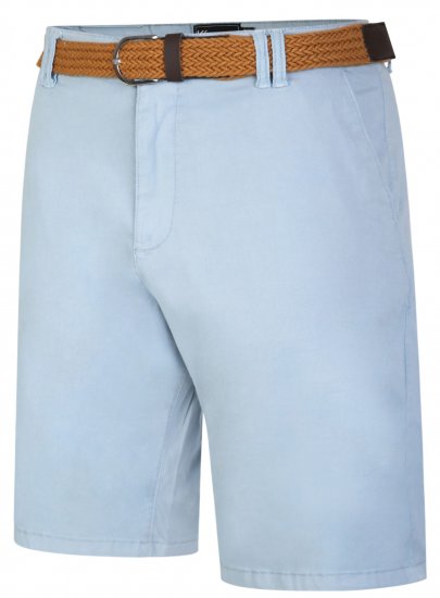 Kam Jeans 3401 Belted Oxford Stretch Chino Shorts Blue - Шорти - мъжки къси панталони големи размери