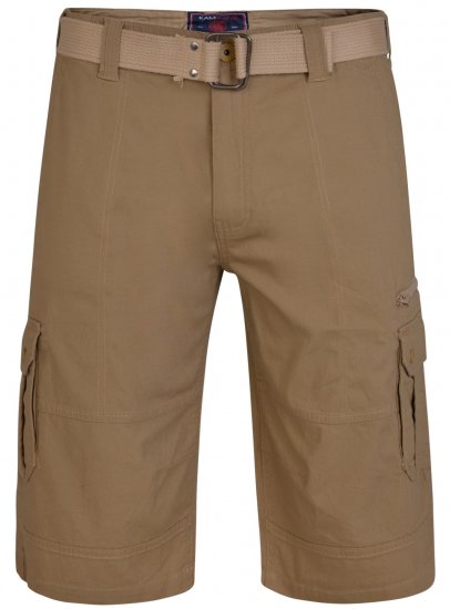 Kam Jeans 343 Cargo Stretch Shorts with Belt Sand - Шорти - мъжки къси панталони големи размери