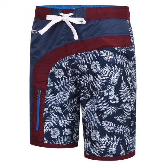Kam Jeans 349 Leaf Print Swimmers Navy - Бельо & Бански шорти - Мъжко бельо големи размери