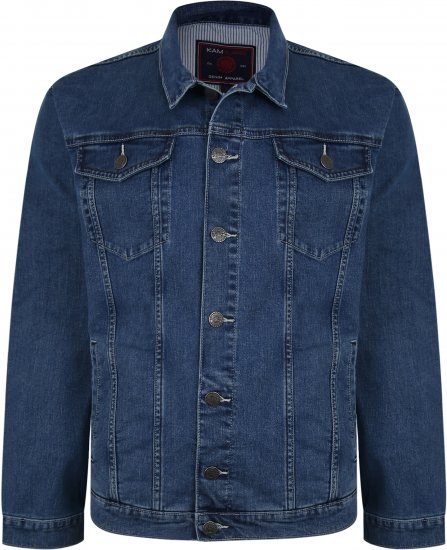 Kam Jeans 405 Western Denim Jacket Stonewash TALL SIZES - МЪЖКО ОБЛЕКЛО MT-6XLT - дрехи за високи мъже