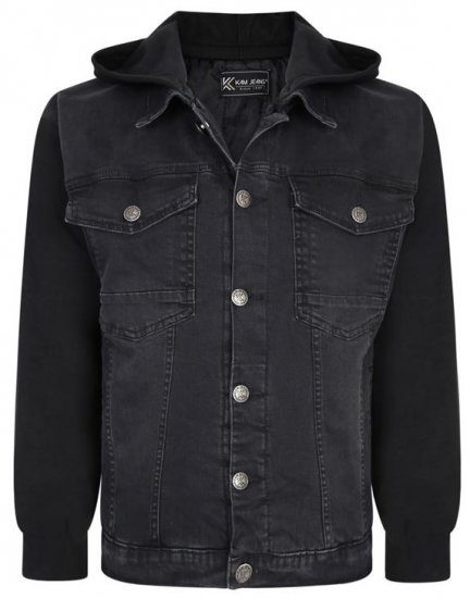 Kam Jeans 407 Hooded Stretch Denim Jacket - Якета - мъжки якета големи размери