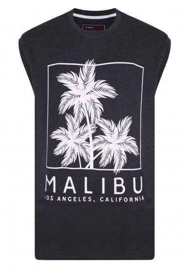 Kam Jeans Malibu Sleeveless Charcoal - Тениски - мъжки тениски големи размери