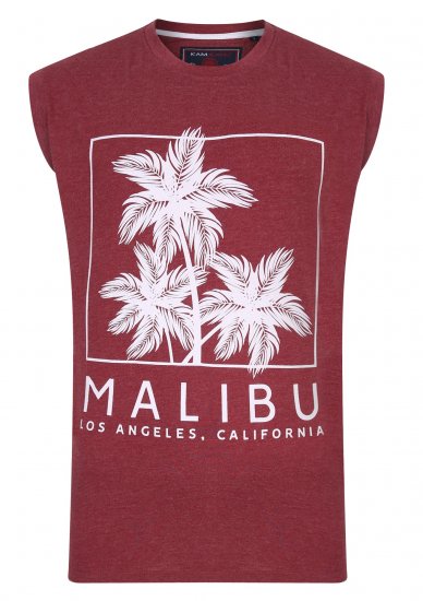 Kam Jeans Malibu Sleeveless Wine - Тениски - мъжки тениски големи размери