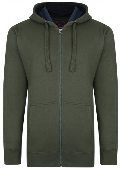 Kam Jeans Hoodie Olive Green - Суичъри & cуичъри с качулка - мъжки суичъри големи размери