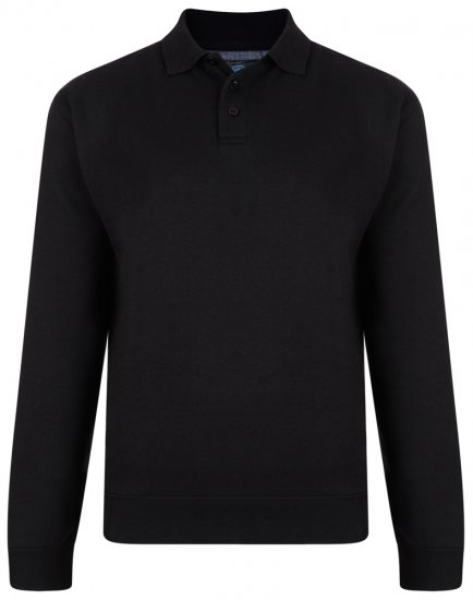 Kam Jeans Collar Sweatshirt Black - Суичъри & cуичъри с качулка - мъжки суичъри големи размери