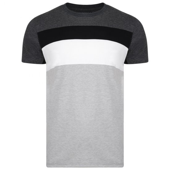 Kam Jeans 5231 Cut and Sew T-shirt Grey - Тениски - мъжки тениски големи размери