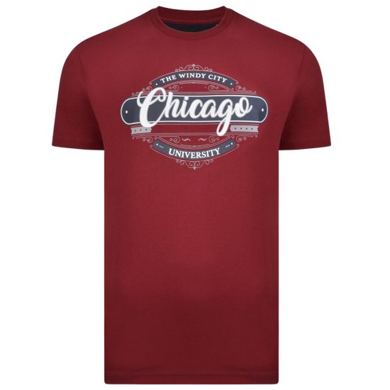 Kam Jeans 5253 T-shirt Burgundy - Тениски - мъжки тениски големи размери