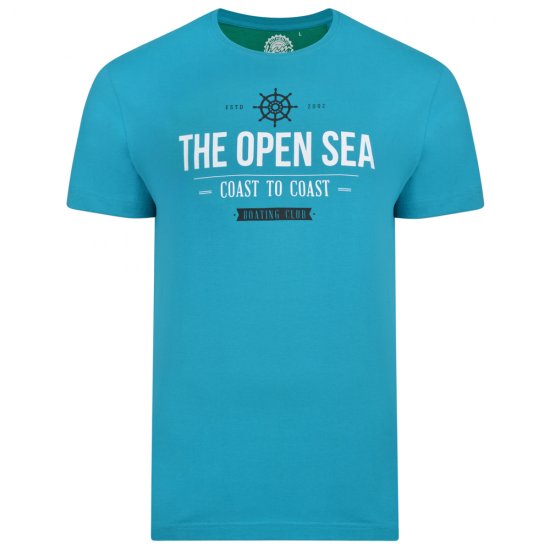 Kam Jeans 5254 Open Sea T-Shirt Light Blue - Тениски - мъжки тениски големи размери