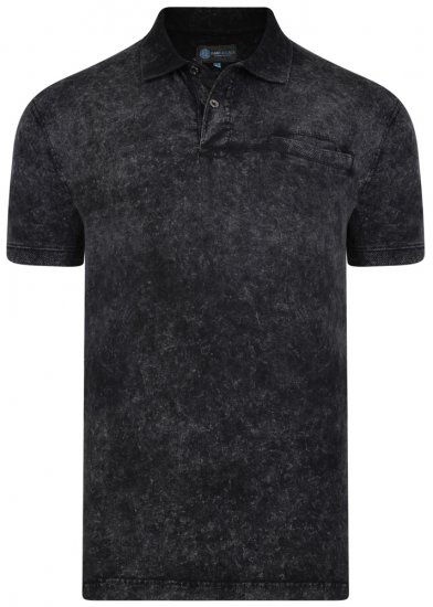 Kam Jeans 5268 Polo Black - Поло тениски - мъжки тениски с яка големи размери