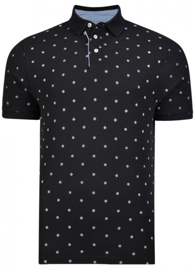 Kam Jeans 5272 Polo Black - Поло тениски - мъжки тениски с яка големи размери