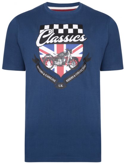 Kam Jeans 5280 T-shirt Navy - Тениски - мъжки тениски големи размери