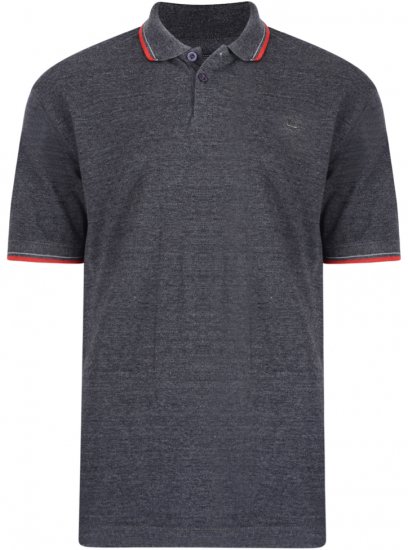 Kam Jeans 5289 Polo Charcoal - Поло тениски - мъжки тениски с яка големи размери