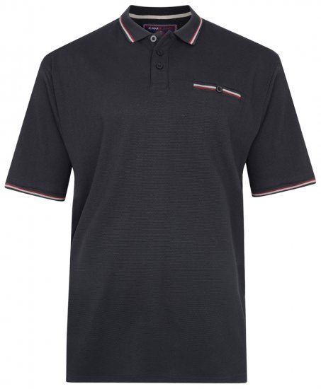 Kam Jeans 5291 Polo Black - Поло тениски - мъжки тениски с яка големи размери