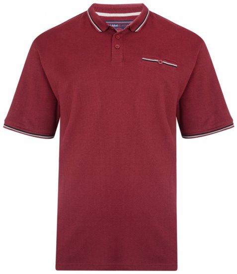 Kam Jeans 5291 Polo Burgundy - Поло тениски - мъжки тениски с яка големи размери