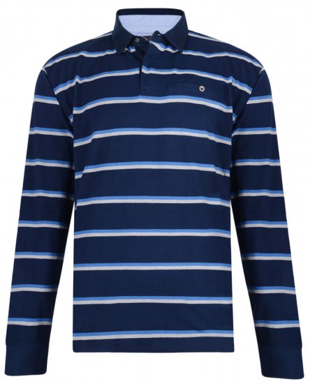 Kam Jeans 5297 Polo Navy - Поло тениски - мъжки тениски с яка големи размери
